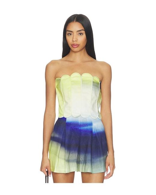 Maylé Vásquez Blue Scallop Top