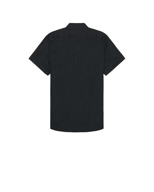 Scotch & Soda Black Short Sleeve Linen Shirt for men