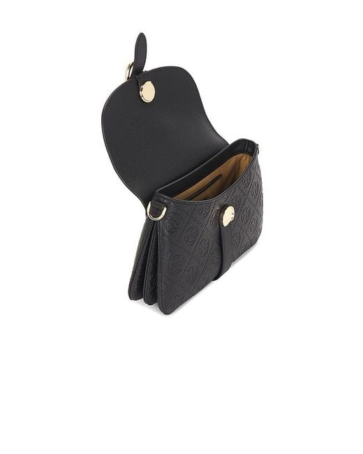 Tory Burch Black T Monogram Pebble Soft Small Shoulder Bag