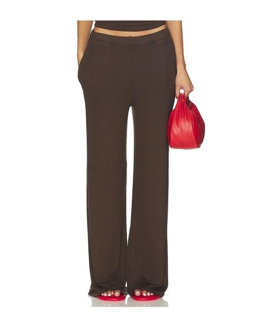 SPRWMN Red Rib Wide Leg Pants