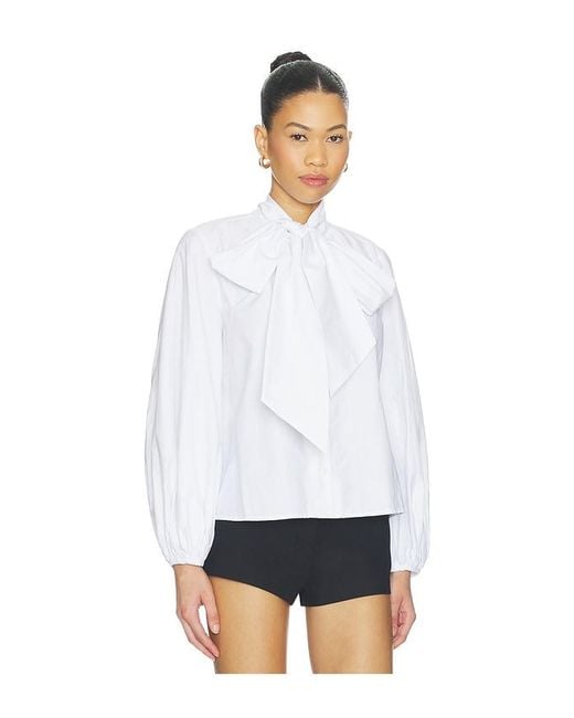 L'Agence White 'Agence Deon Tie Neck Blouse