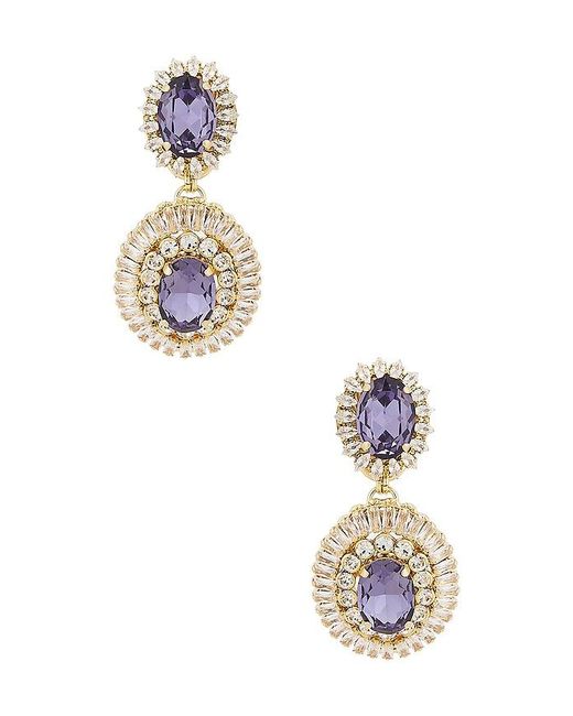 Anton Heunis White Omega Clasp Oval Disc Chandeliers Earrings