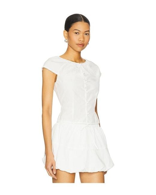 Amanda Uprichard White X Revolve Pinto Top