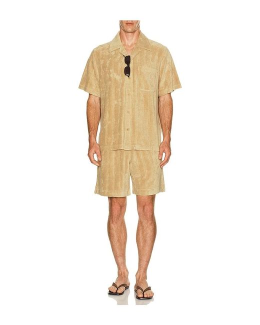 J.Lindeberg Natural Allan Stripe Terry Shorts for men