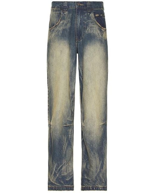 Jaded London Wing Print Studded Lowrise Colossus Jeans in
