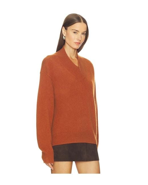 SRG Orange Doris Cashmere V-Neck Sweater