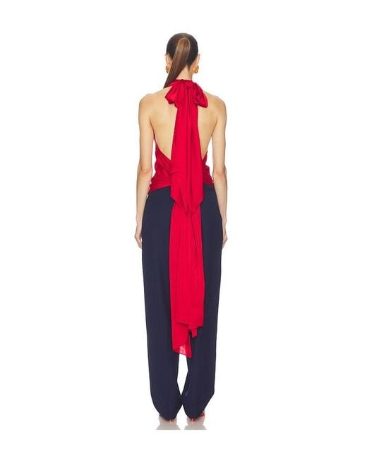 Helsa Red Natasha Silk Halter