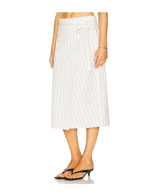 Vince White Seedling Stripe Wrap Skirt