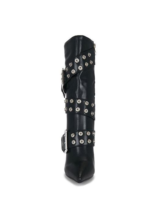 Nii HAI Black Slouch Buckle Boot