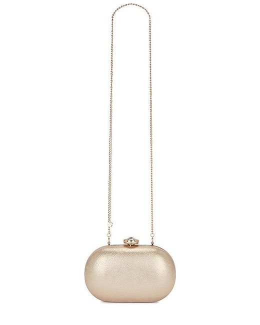 Olga Berg Natural Marta Metallic Clutch