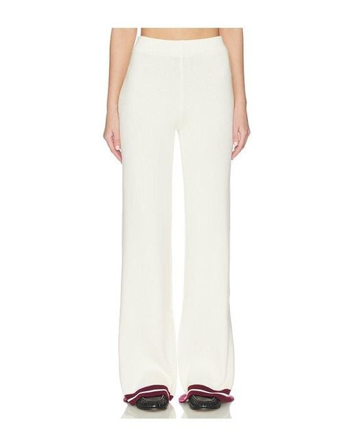 SNDY'S White Colton Varsity Knit Pant