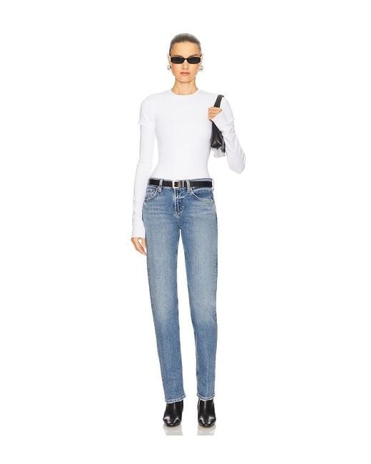 Agolde Blue Low Rise Slim Jeans