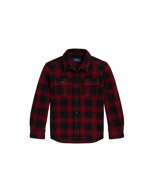 Polo Ralph Lauren Red Long Sleeve Soft Flannel Plaid Shirt Jacket