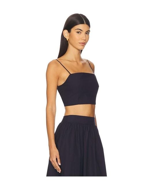 Susana Monaco Blue Poplin Lace Up String Top