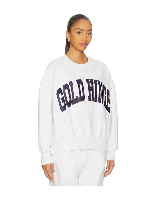 Gold Hinge White Wide Arm Sweatshirt