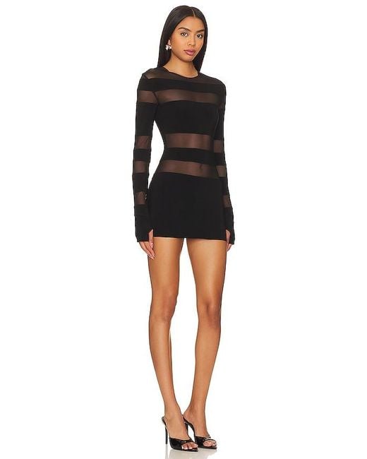 Norma Kamali Black Spliced Long Sleeve Pickleball Dress