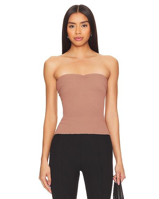 Top tubo ribbed seamless Free People de color Black