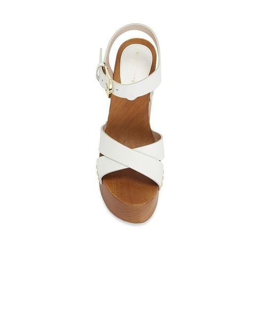 Stuart Weitzman White Kate Clog Sandal