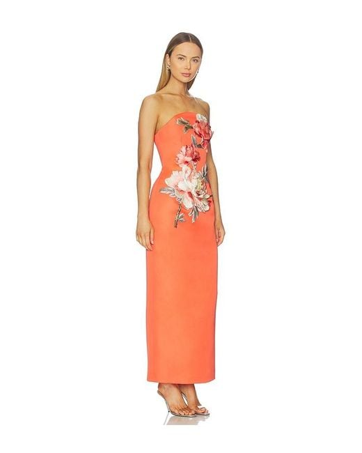 LEO LIN Orange Ava Maxi Dress