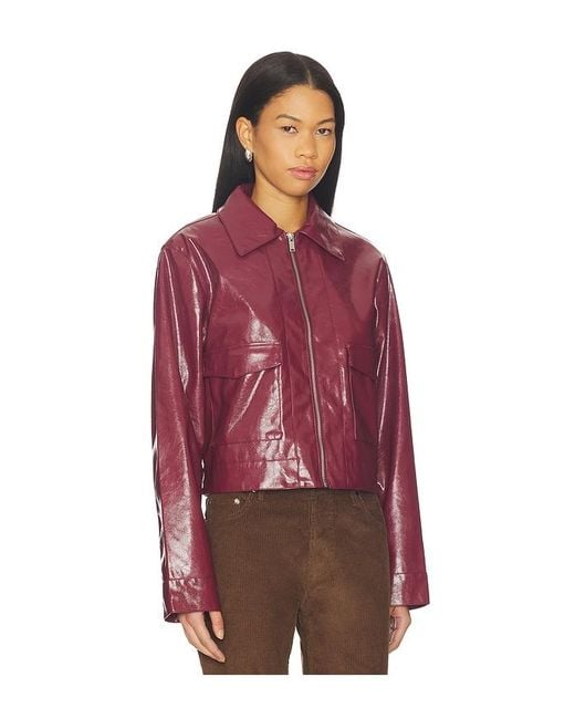 superdown Red Leighton Faux Leather Jacket