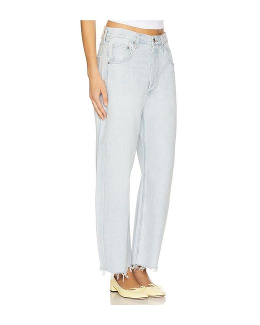Citizens of Humanity White Ayla Undone Hem Crop Jeans