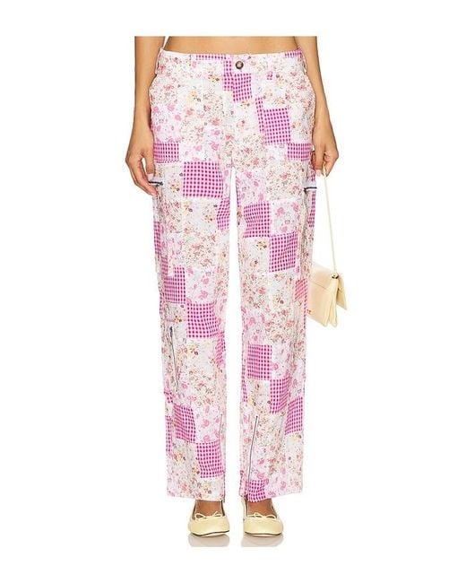 GUIZIO Pink Adrian Patchwork Pant