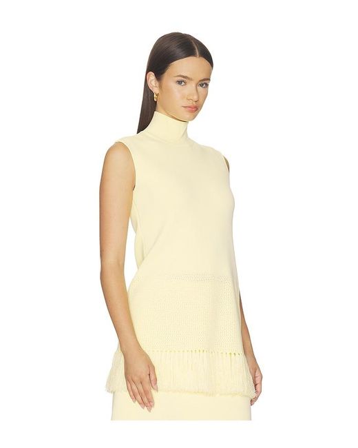 Clea Natural Tiama Fringe Hem Knit Top