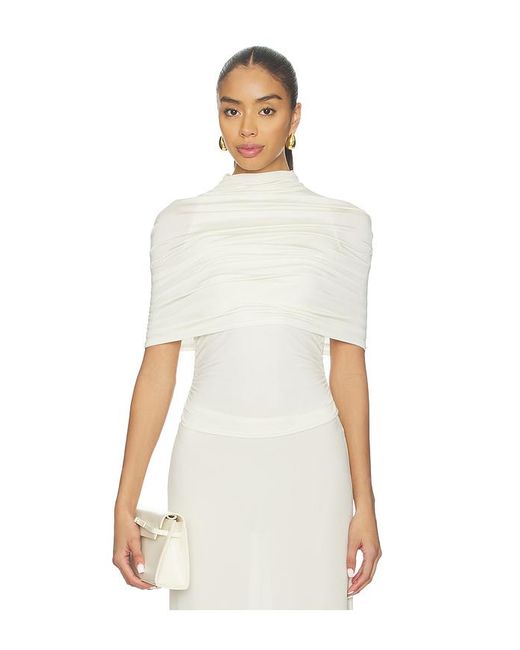 LAPOINTE White Oberteil Mock Neck Ruched