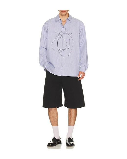 LE17SEPTEMBRE White Printed Striped Shirt for men