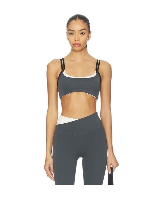 P.E Nation Blue Distortion Sports Bra
