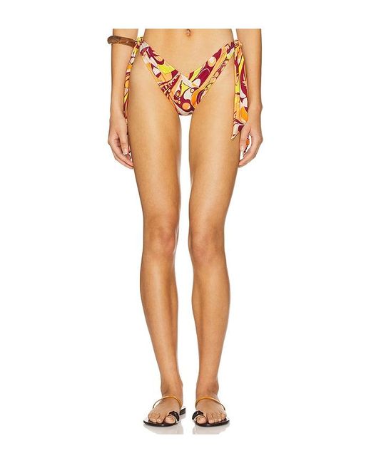 Free People White X Free-Est Printed Renee Tie Side Bikini Bottom