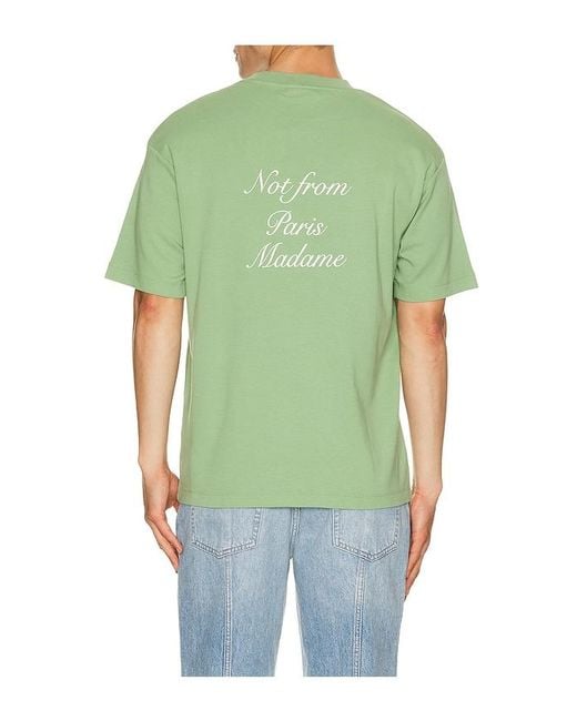 Drole de Monsieur Green Le T-Shirt Slogan Calligraphy for men