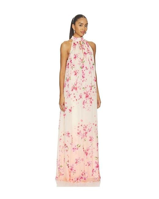 Rococo Sand Pink Flared Maxi Dress