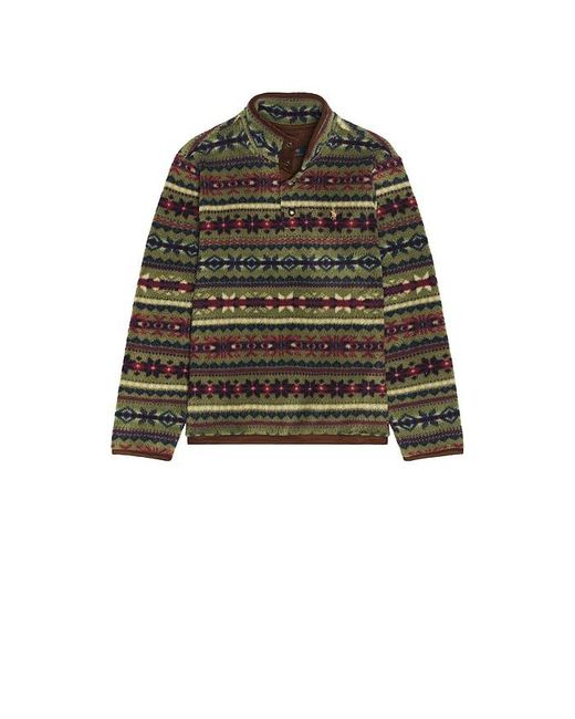 Polo Ralph Lauren Black Vintage Poly Fleece Knit Mockneck Pullover for men