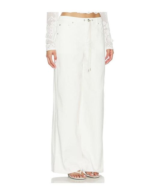 For Love & Lemons White Agnes Denim Jeans