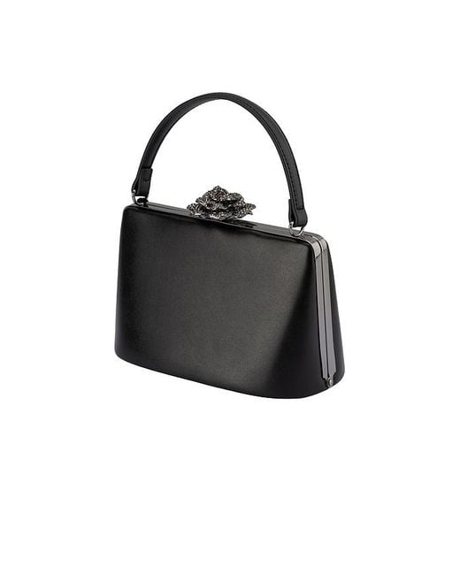 Olga Berg Black Grace Embellished Frame Bag
