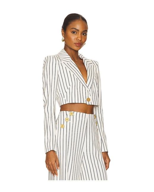 L'Agence White Izzie Cropped Blazer
