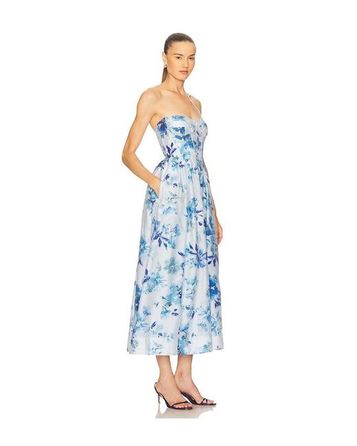 Bardot Blue Lola Corset Midi Dress