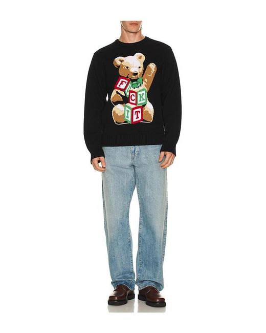 Huf Black Gift Bear Intarsia Sweater for men