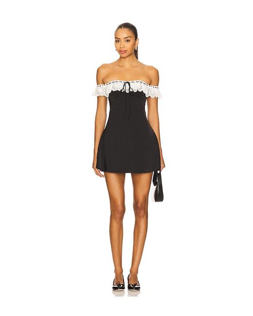 MORE TO COME Black Junia Mini Dress