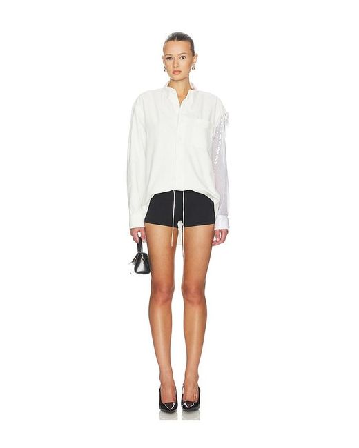 Area White Deconstructed Sequin Oxford Shirt