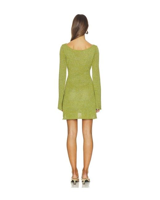 Asta Resort Green Maya Longsleeve Mini Dress