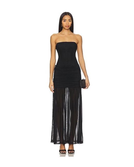 Runaway the Label Black Lillie Corset Maxi Dress
