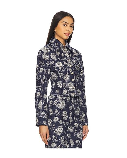 YUHAN WANG Blue Rose Slim Fit Jacket