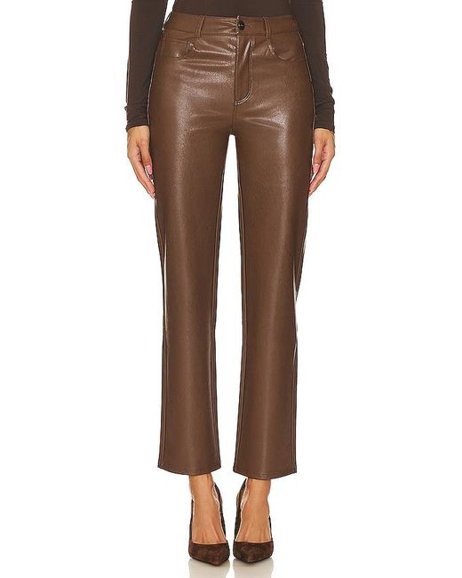 PAIGE Brown Stella Faux Leather Straight
