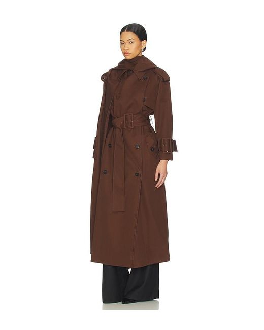 Mimchik Black Hooded Scarf Trench Coat