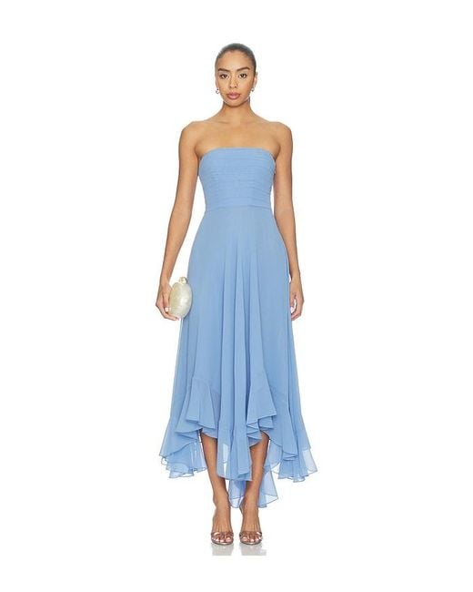 retroféte Blue Louisa Chiffon Dress