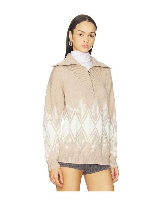 Varley Natural Betty Jacquard Half Zip Sweater