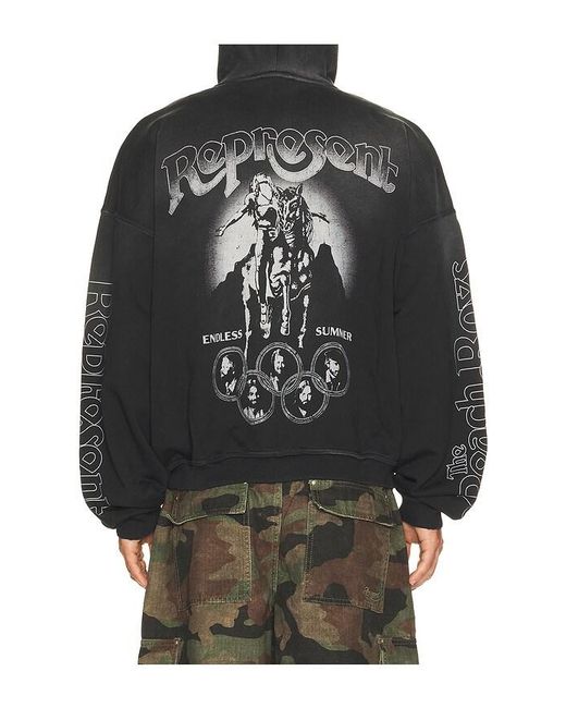 Represent Black X Beach Boys Endless Summer Zip Through Hoodie for men