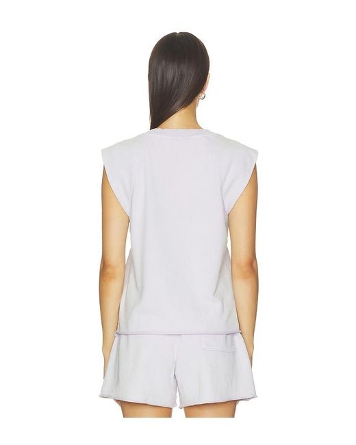 Bobi White Raglan Muscle Tank Top